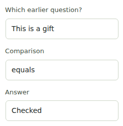 Actual Pro conditional rule: This is a gift equals Checked.