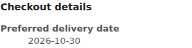 Saved preferred date in a WooCommerce order.